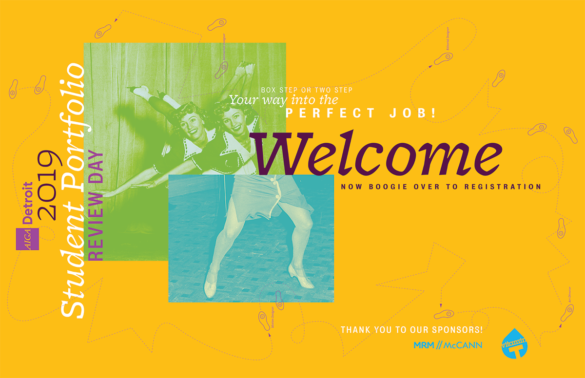 AIGA Student Portfolio Day Welcome Sign