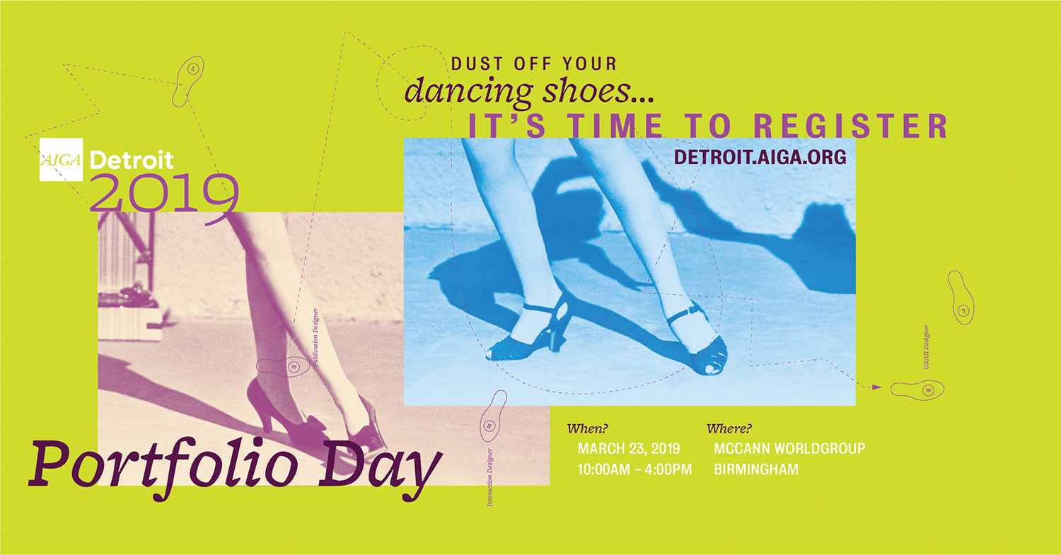 AIGA Student Portfolio Day email reminder for advanced registration.